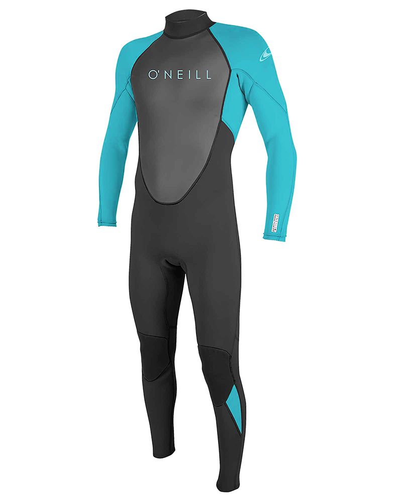O'Neill Youth Reactor Black/Lightaqua 3mm Backzip Våddragt