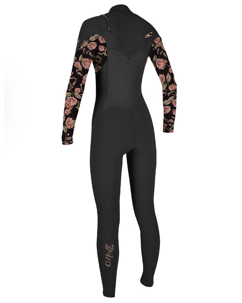 O'NEILL Wms Epic 5/4 Black/Flo Chest Zip Full